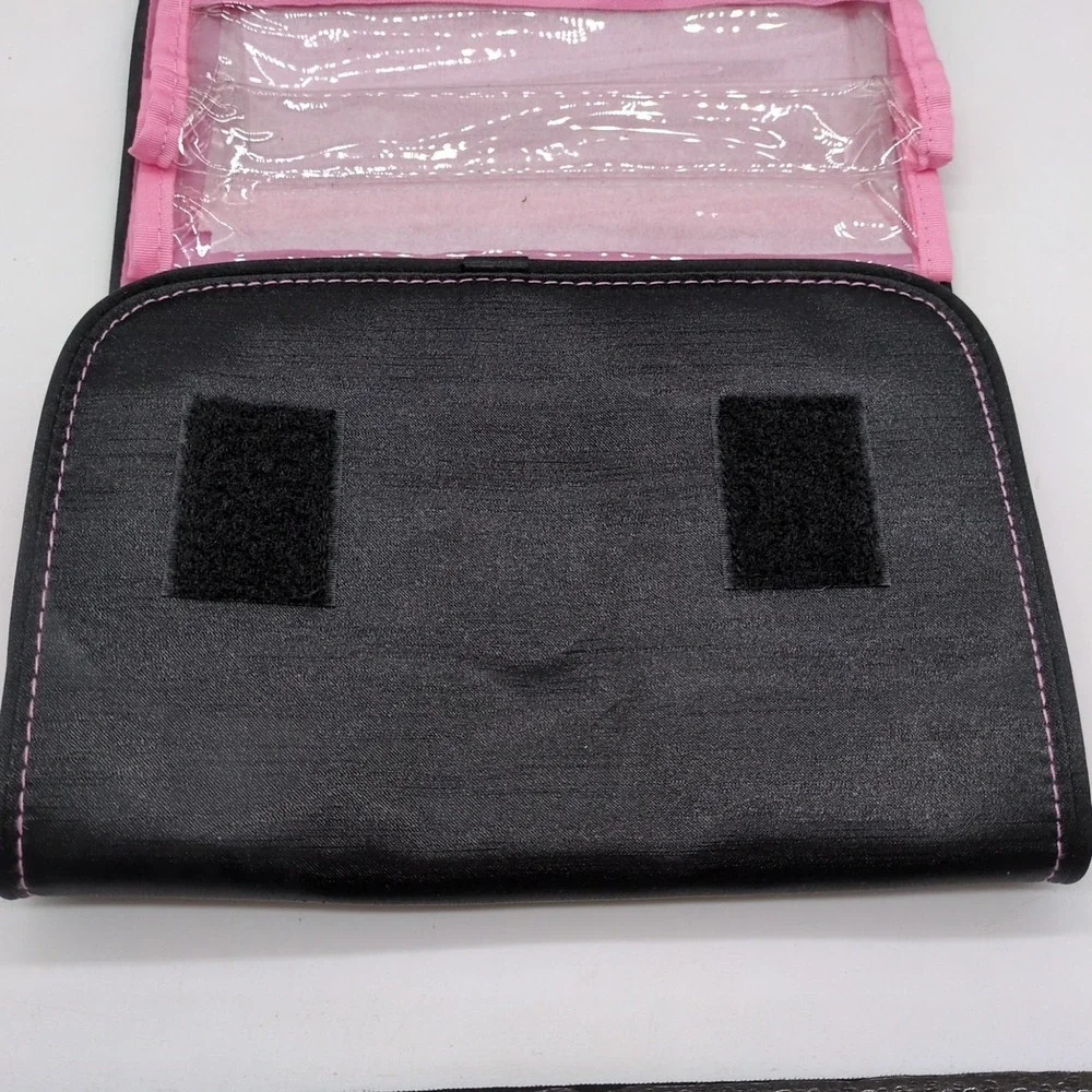 Mary Kay Travel Cosmetic Bag Black Pink Hanging‎ Make Up Organizer Folding NEW